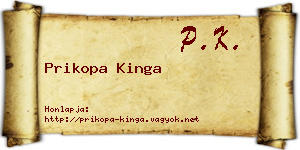 Prikopa Kinga névjegykártya